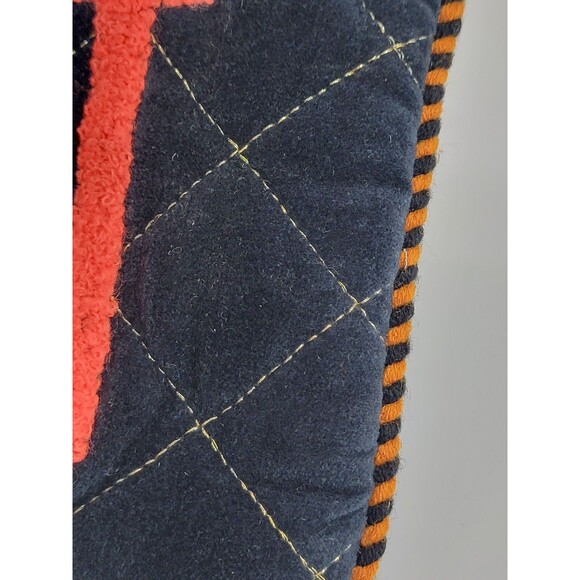 Macchia di Ruggine Black‎ & Orange Velvet Quilted Zip Pouch Bag Purse Clutch EUC - Picture 5 of 9